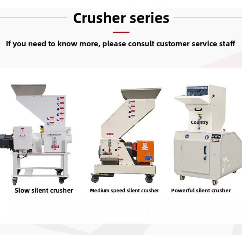 Water Mouth Material Recycling Machine Silent Type Plastic Tire Rubber Wood Crusher