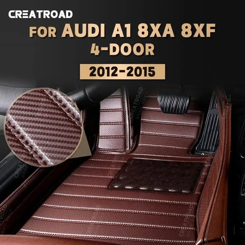 

Custom Carbon Fibre Floor Mats For AUDI A1（4 Doors）2012 2013 2014 2015 Foot Carpet Cover Automobile Interior Accessories