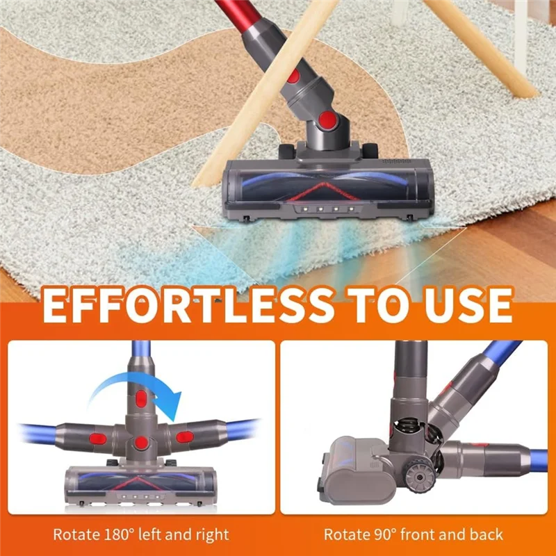 ABUS-クイックリリースローラーブラシクリーナーヘッド交換用ダイソン V7 V8 V10 V11 V15 真空アタッチメント LED ライト付き