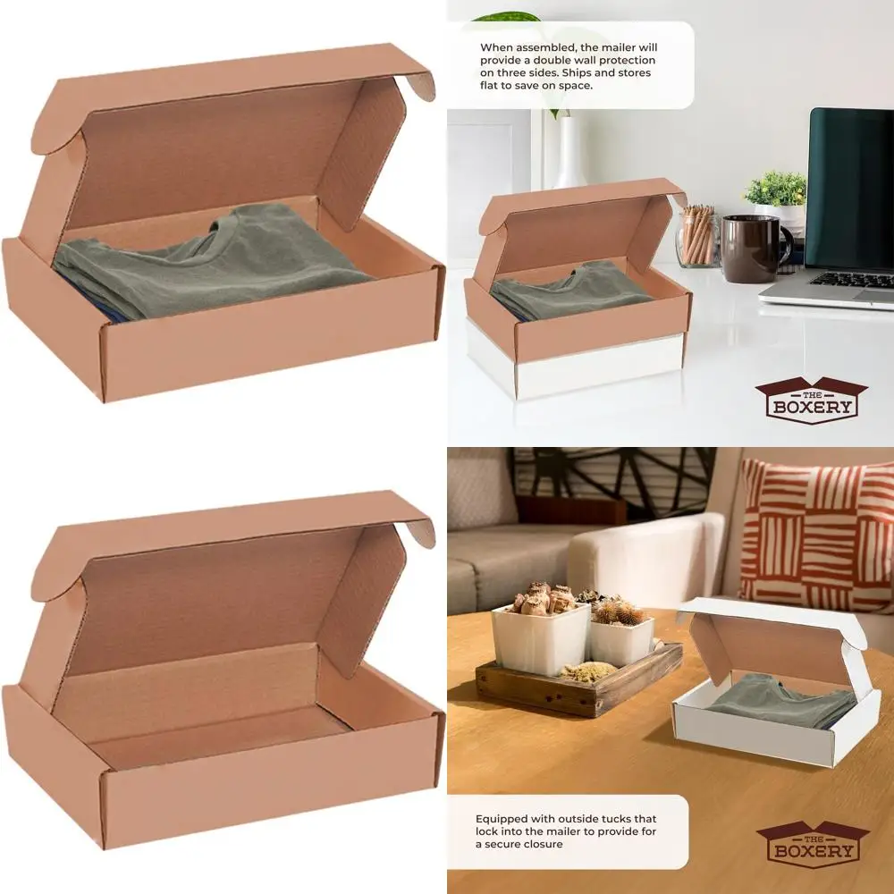 

11.125 x 8.75 x 4 Inches, 50-Count, Kraft Brown Corrugated Shipping Boxes, Strong Packaging for Small Business Mailing and Shipp