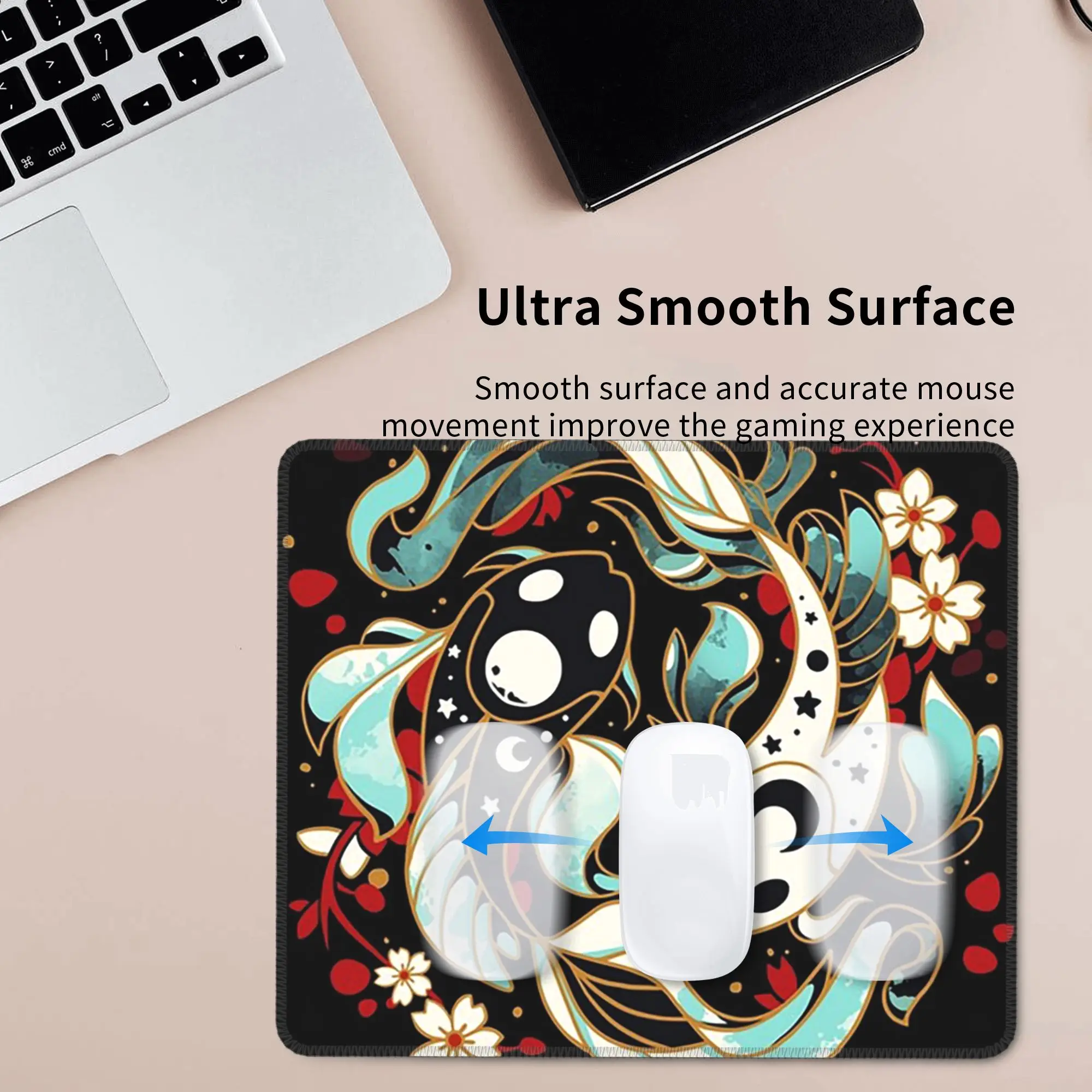 Japanese Visual Art Yin-Yang Koi Fish Mouse Pad Computer Keyboard Mouse Mat Gaming PC Laptop Desk Mat Office Table Mats