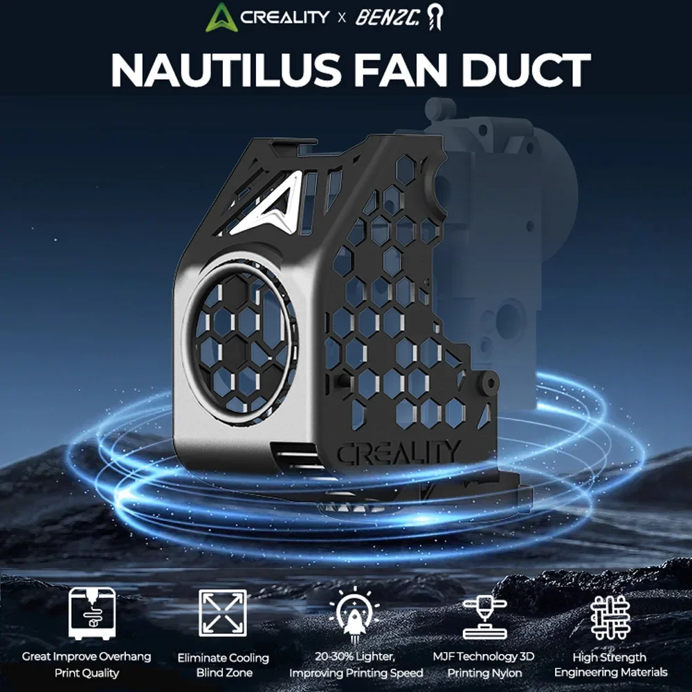 Creality X BEN2C NAUTILUS FAN DUCT High Temperature Resistance Rapid Cooling for K1 Max or K1C/K1 SE Original 3d Printer Parts