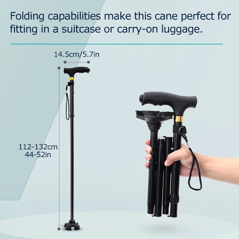 Lefeke Hiking Camping Mountaineering Poles Walking Stick Telescopic Baton Trekking Poles Folding Cane Crutches Pole Unisex