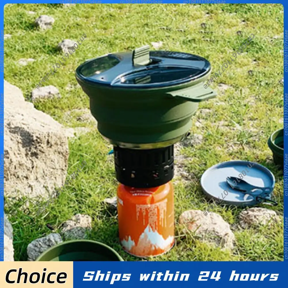 

Foldable Portable Camping Cook Pot with Handle Open Fire Coffee Pot for Outdoor Fishing for Hiking Backpacking for Picnic Travel
