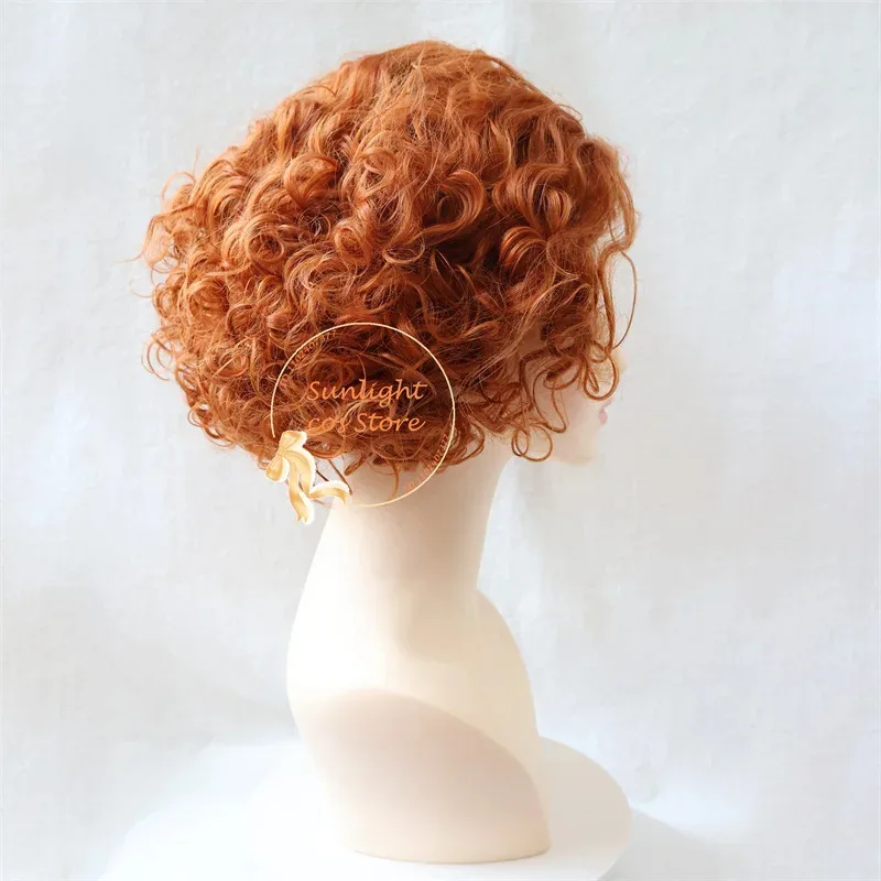أنيمي أليس العجائب شعر مستعار تأثيري جنون حتر تأثيري الباروكات قصيرة براون البرتقال الباروكات الرجال Tarrant هايتوب تأثيري الباروكات + غطاء شعر مستعار