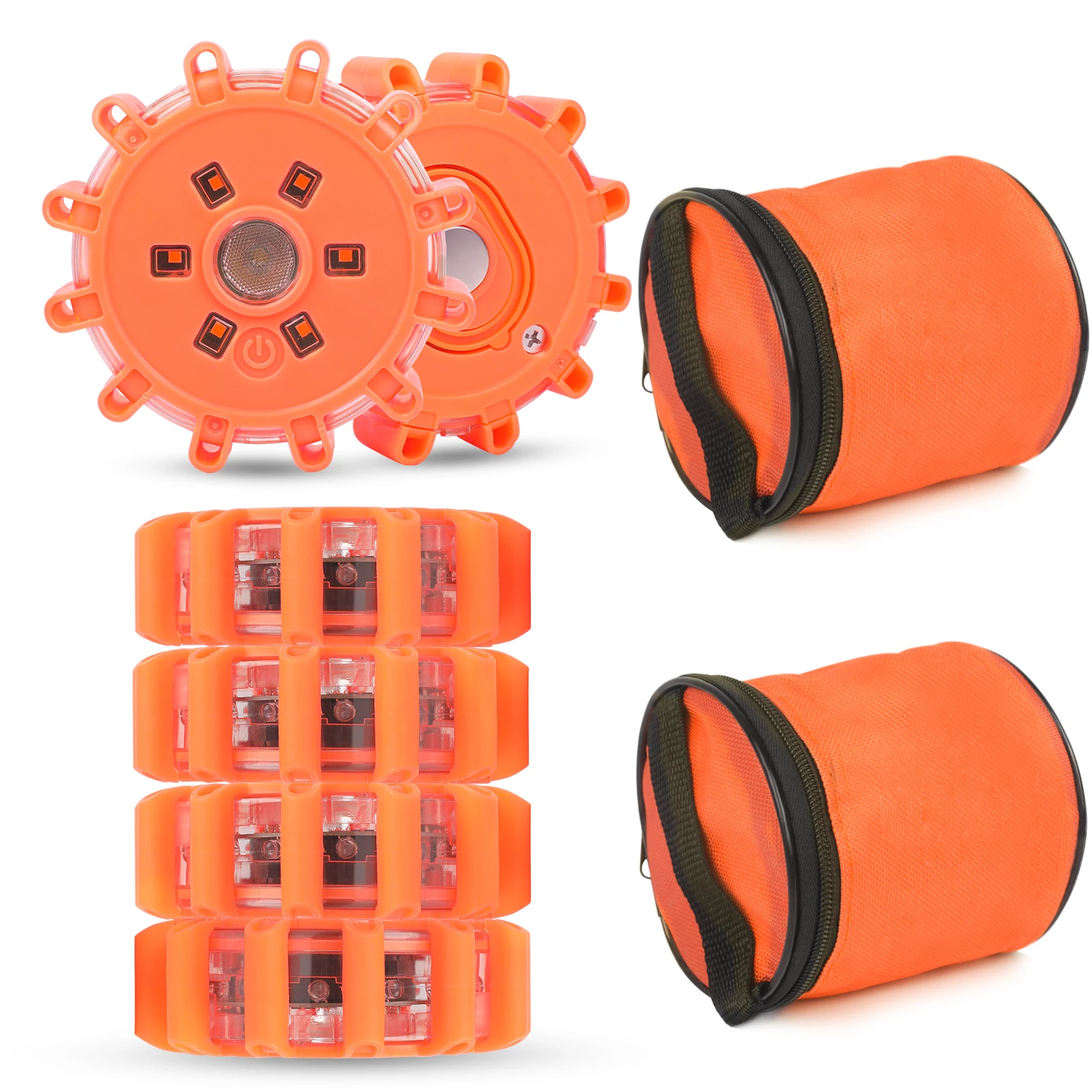 

Yuanjoy LED Road Flares Emergency Lights 6‑Pack Roadside Safety Disc & LED Safety Flare Roadside Hazard Emergency Kit