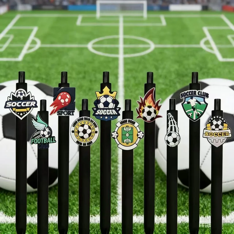 10/20pcs fun football sports series push-action ballpoint pen, personalized black football writing stationery, football gift
