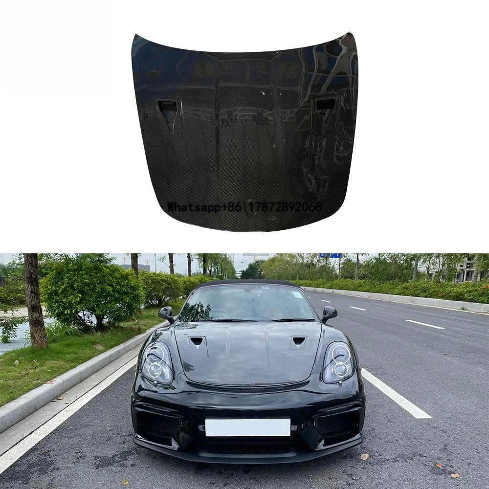 

New Auto Car Parts Upgrade Wrapped Hood Wet Carbon Carbon Fiber Engine Hoods for 981 2011-2015