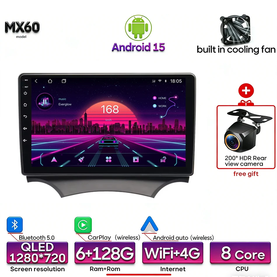 Android 15 voor Ford Ka K2 2008 2009 2010 2011 - 2014 Auto Multimedia Speler Radio Video Stereo CarPlay Auto navigatie GPS 2din