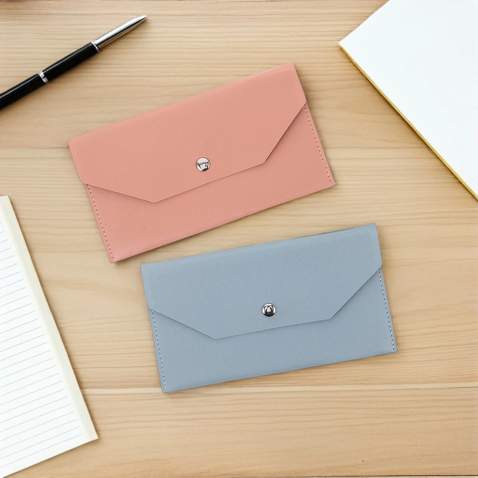 

3Pcs PU Cash Envelope Wallet Slim Budget Organizer Compact Money Holder Travel Business Trips Wallet for Cash Men