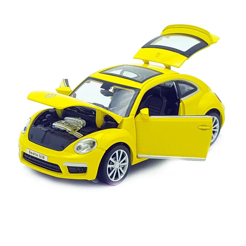 1:32 Toy Car Beatle Metal Alloy Car Model Diecast Simulation Toy Vehicles Car Model Sound Light Miniature Scale Gift