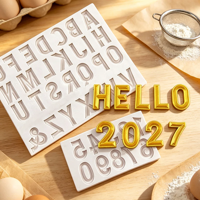 Alphabet Number Silicone Mold Sugarcraft Cupcake Baking Mold Fondant Cake Decorating Tools