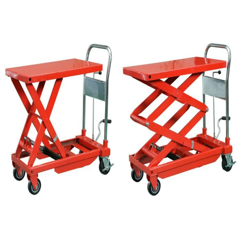 

Manual hydraulic platform car, mobile hydraulic lift car, trolley small platform electric lift platform car