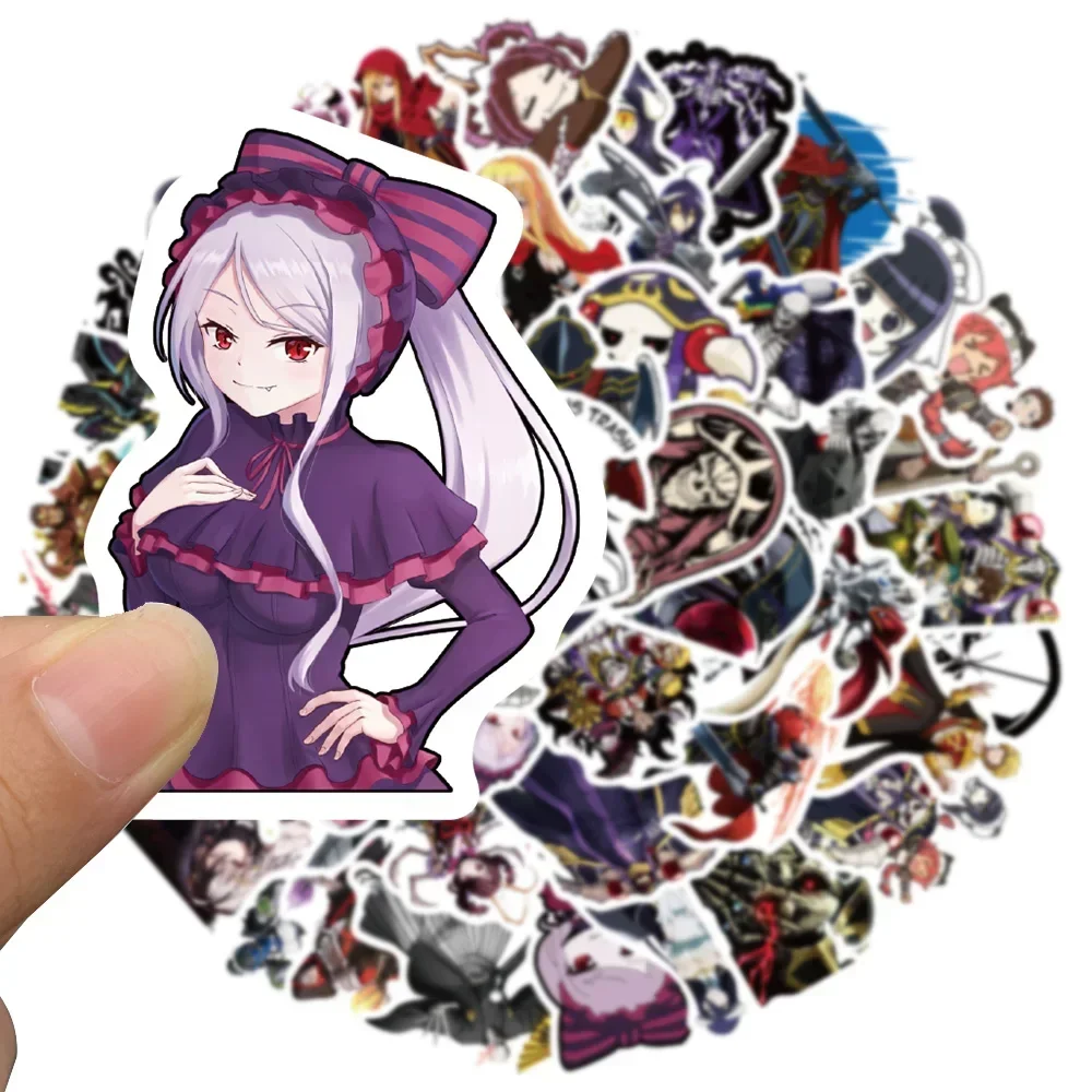 50PCS OVERLORD Stickers Cartoon Anime Graffiti Decals for Water Cup Laptop Luggage Phone Case Guitar Gift Toy Waterproof Sticker