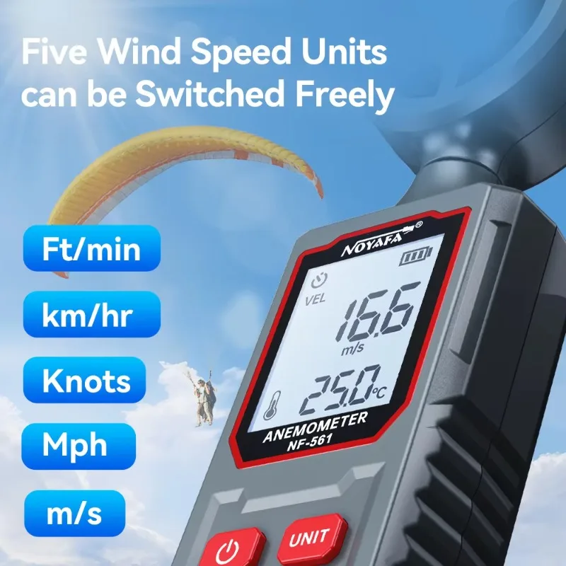 NF-561 Digital Anemometer High-Precision Mini Wind Speed Meter for HVAC Drones & Outdoor Use