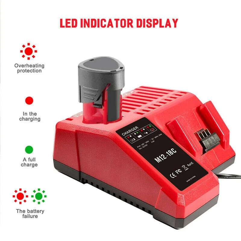 

-HADS Li- Battery Charger Li- Battery Charger Multi Voltage Charger For M12 M18C 14V-18V 48-11-1850 48-11-1840 E
