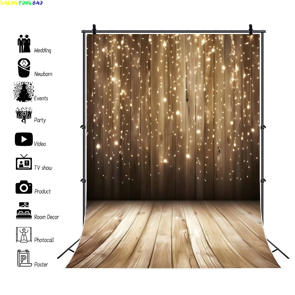 White Gray Wooden Photography Background Retro Texture Wooden Board Floor Newborn Baby Shower Wedding Birthday Decor Backdrops