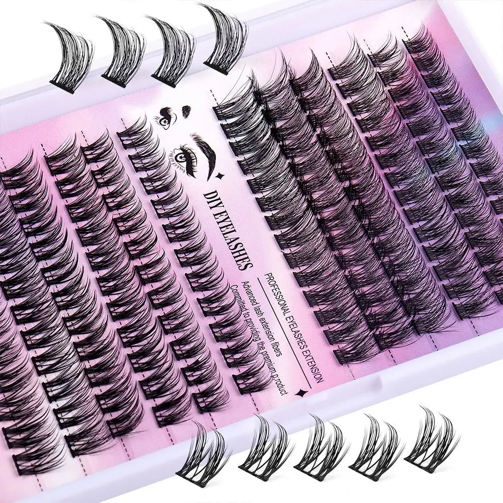 

8-16mm Mix DIY Eyelash Extension Kit Look Like Extensions with Lash Bond and Seal Lash Tweezers Lash Brush Individual Lashes