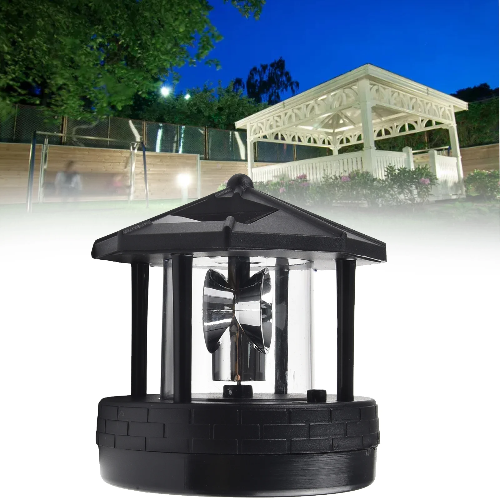 Lamp LED Solar Lighthouse Yard Garden Household 360 Degree Decor Decoration Lawn Light Street Light Waterproof