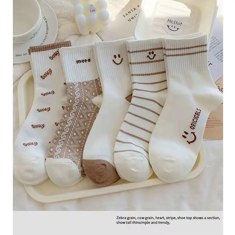 5 أزواج من الجوارب النسائية الصيفية الرقيقة الكورية الدوبامين الجوارب لطيف اليابانية طالب الرياضة الكاحل الجوارب المنخفضة قطع الجوارب