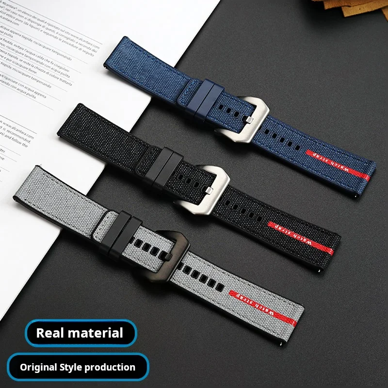 22mm 24mm 26mm For Panerai SUBMERSIBLE band Luna Rossa PAM1466 PAM1391 PAM1565 Bracelet Rubber Strap Men's Watch Band Waterproof