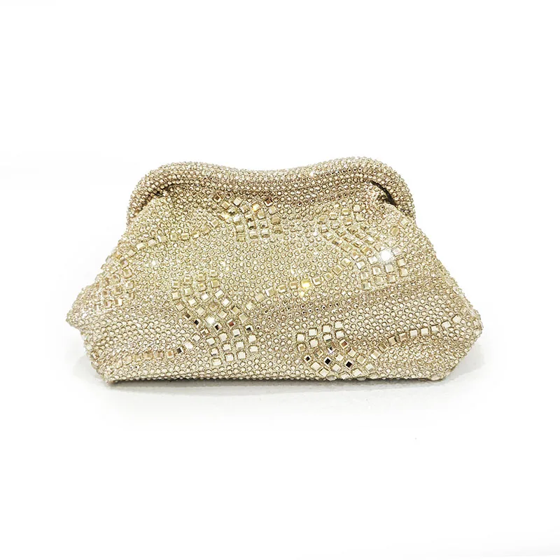 

High-end Wedding Party Banquet Handbag Glitter Crossbody Bag Luxury Bling Shiny Color Diamonds Women Evening Clutch Purse