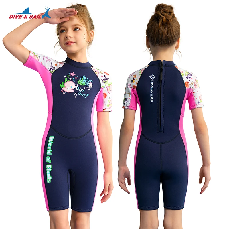 

Kids Wetsuit Shorty 1.5mm Neoprene Short Sleeve Swimsuit Wet Suit Boys/Girls Surfing Diving Swimming Snorkeling Paddle Boarding