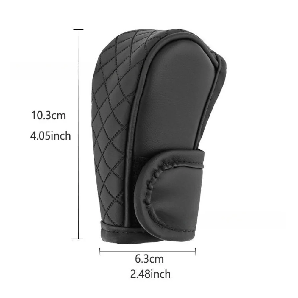 1 шт. кожаный чехол для переключения передач с клетчатым узором, водонепроницаемый дышащий чехол для рычага переключения передач, противоскользящая ручка для салона автомобиля