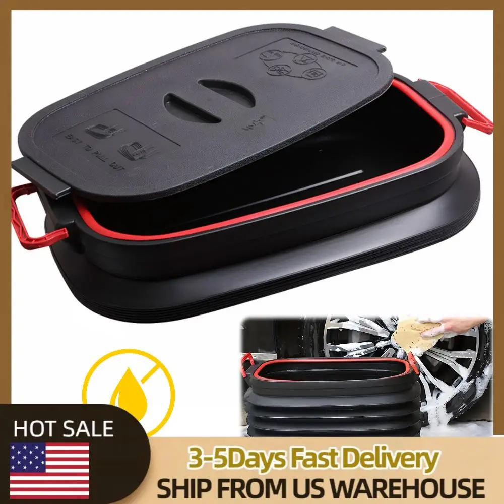 

Складное телескопическое ведро 37 л с ручкой, многофункциональное ведро для хранения, портативный органайзер для багажника автомобиля, для рыбалки и кемпинга