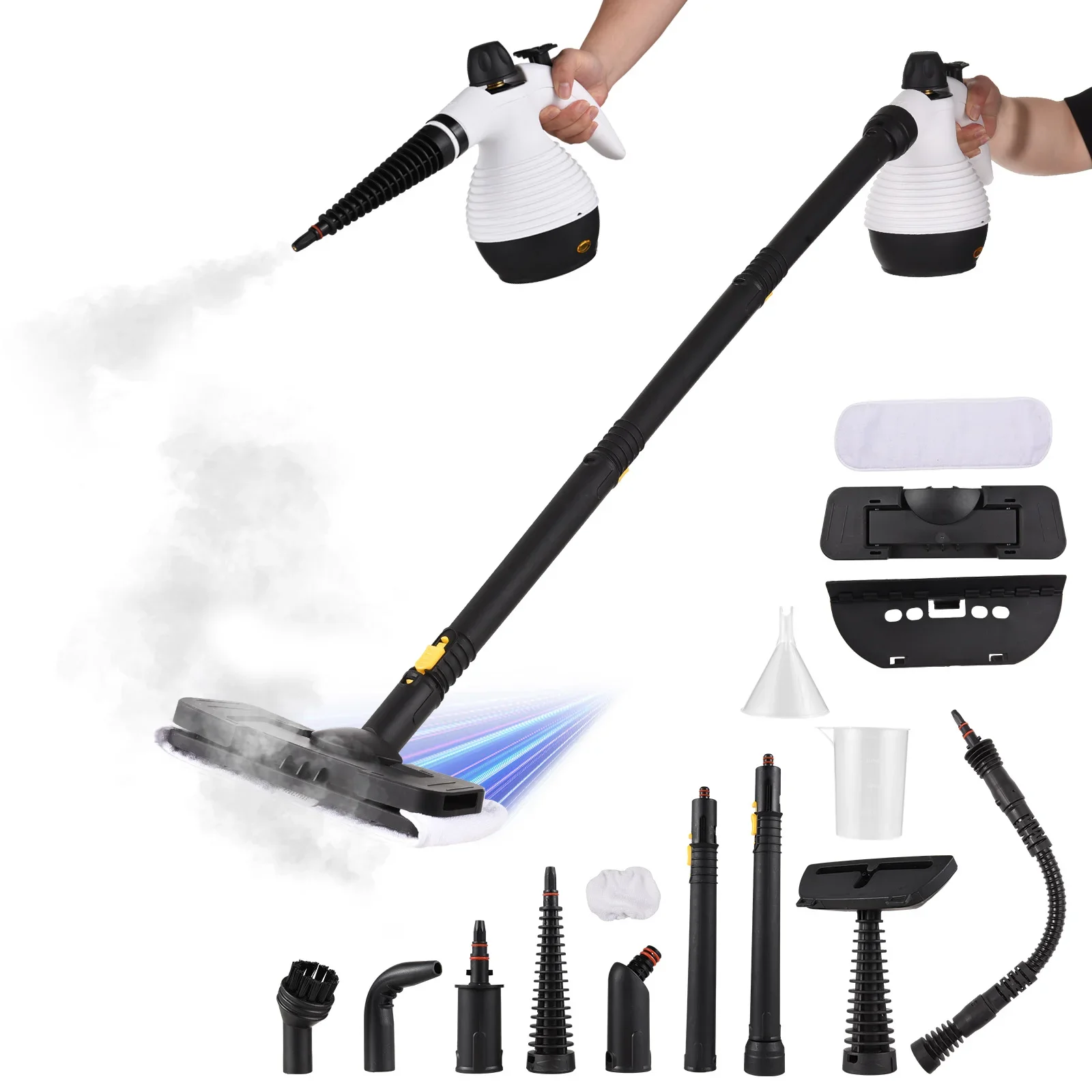 Portable Handheld Steam Cleaner 1000W 3 Bar High Temperature Pressurized Steam Cleaner with Safety Lock and 15 Accessories Kit