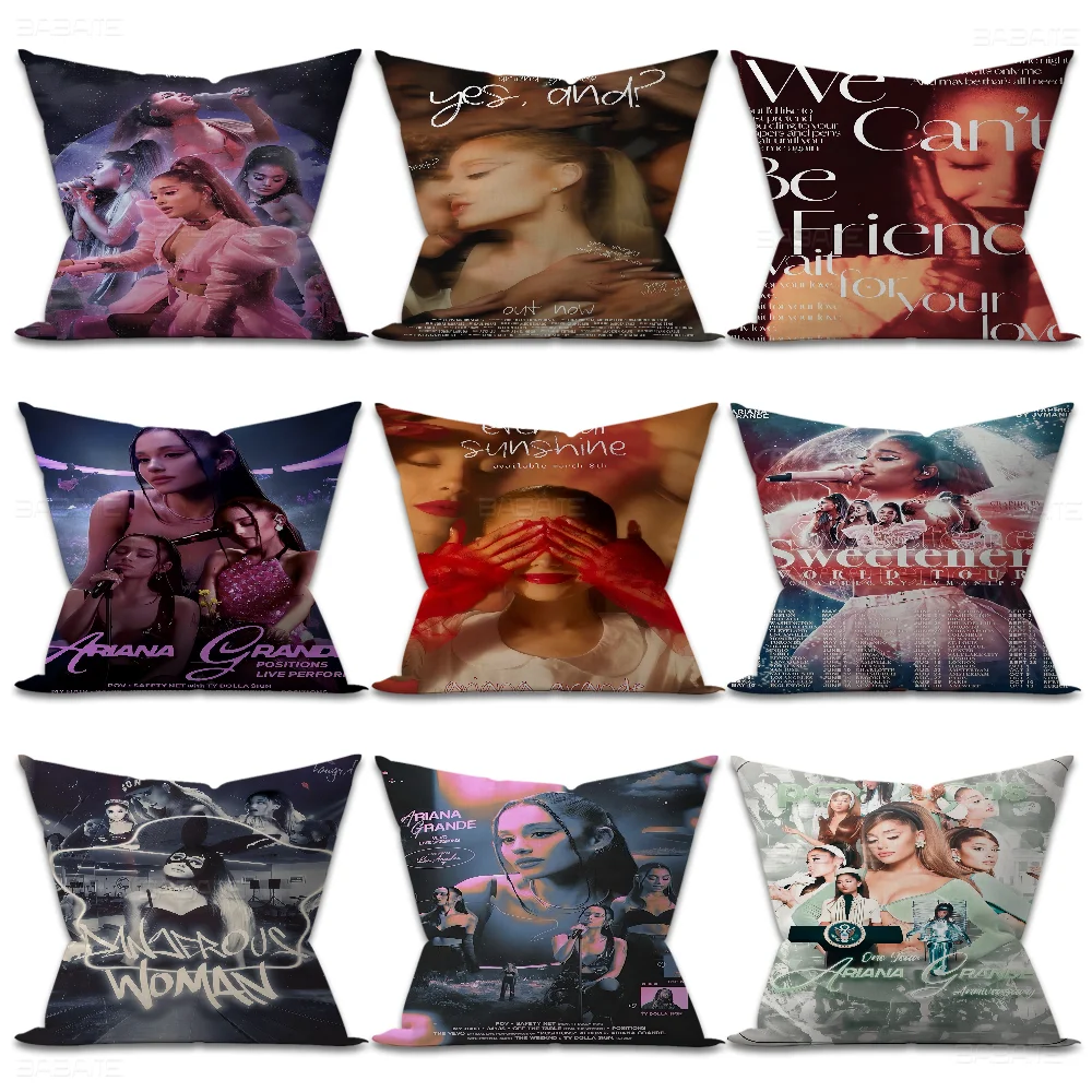 Singer Ariana-Grande Portrait Pillow Cover Design Cushion Cover Decor Holiday Decorati