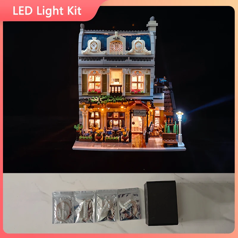 LED Light Set For 10243 Parisian Restaurant compatible 15010 (Only LED Light, NOT Include The Model Bricks)