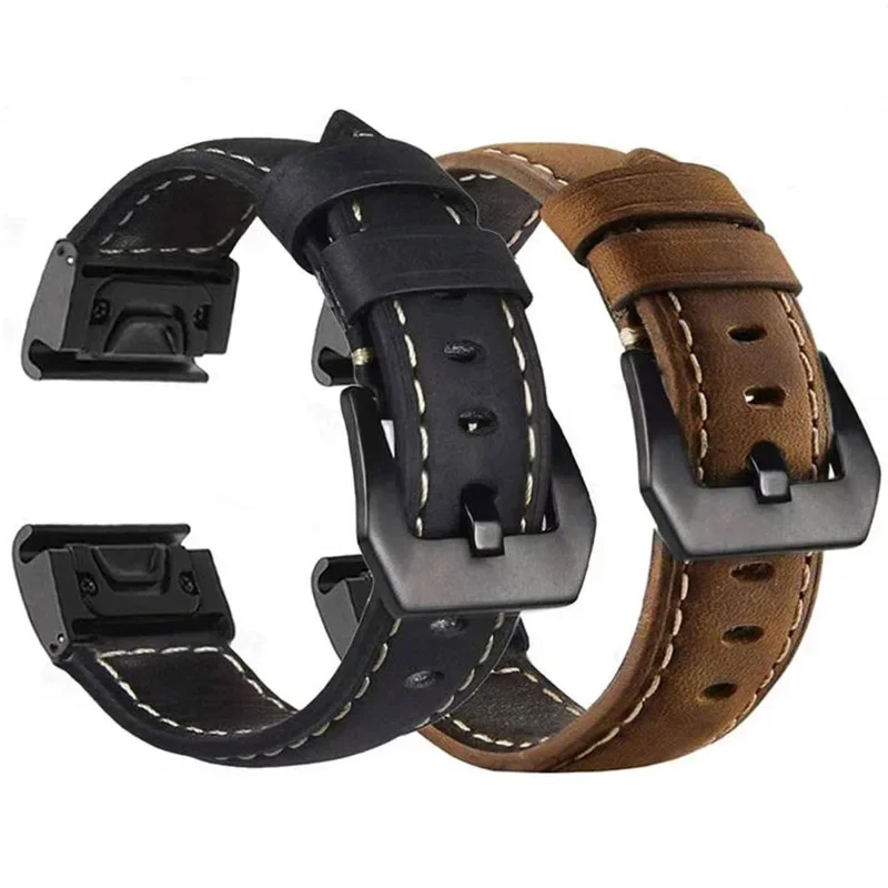 Genuine Leather Strap for Garmin Fenix 7 7X Pro 6X 5X 8 8X Plus Tactix 7 AMOLED Epix Pro Enduro 2 Quickfit 26mm Release Strap