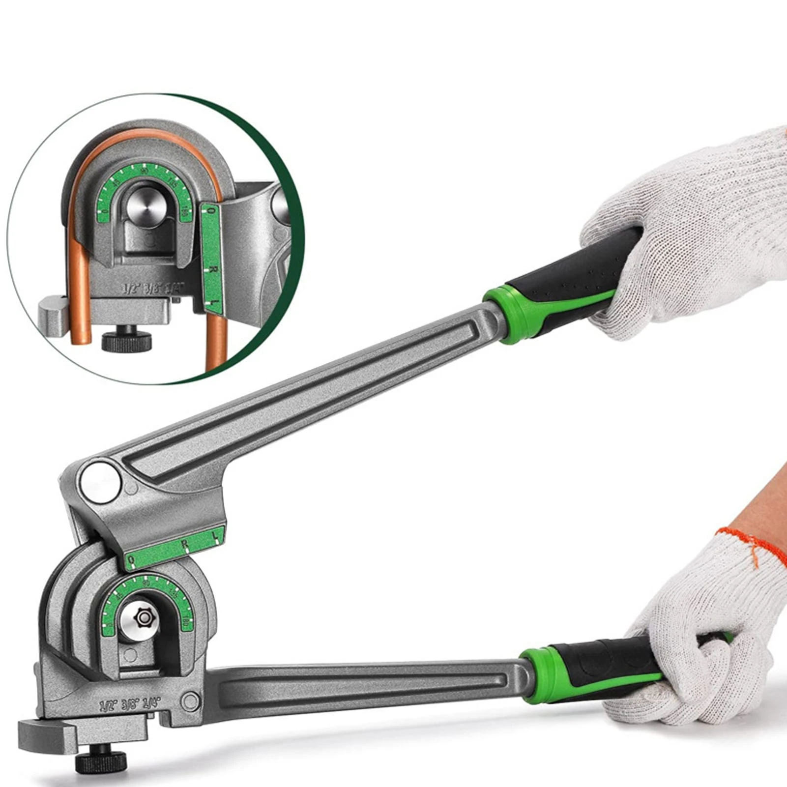 Tube Bender 3 in 1 Tubing Bender 180 Degree 1/4 3/8 1/2 Inch OD Copper Aluminum Tube Bender for HVAC Refrigeration Repair