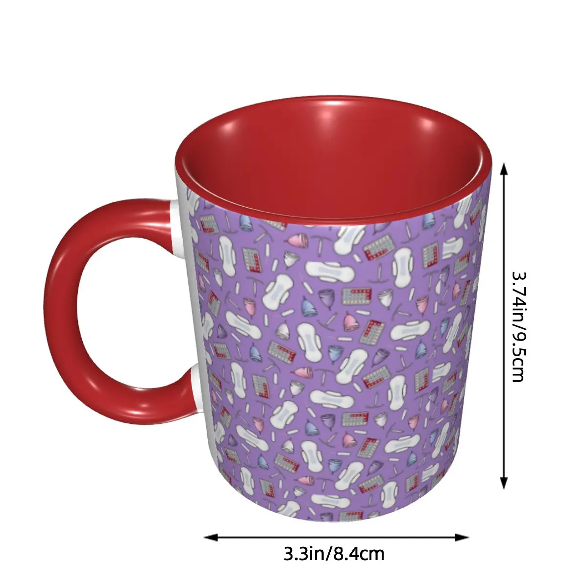 Period Protection, PMS Ready In Purple Mug Funny Ceramic Coffee Cups Tea Mugs Milk Cup Drinkware Gifts for Friends DIY Custom