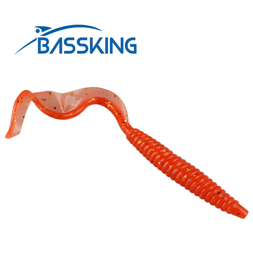 BASSKING 8pcs 13.5cm 6.8-7.5g Long Tail Soft Lures Fishing Artificial Protein Soft Bait Peche Plastic Worm Grub Bass Wobbler