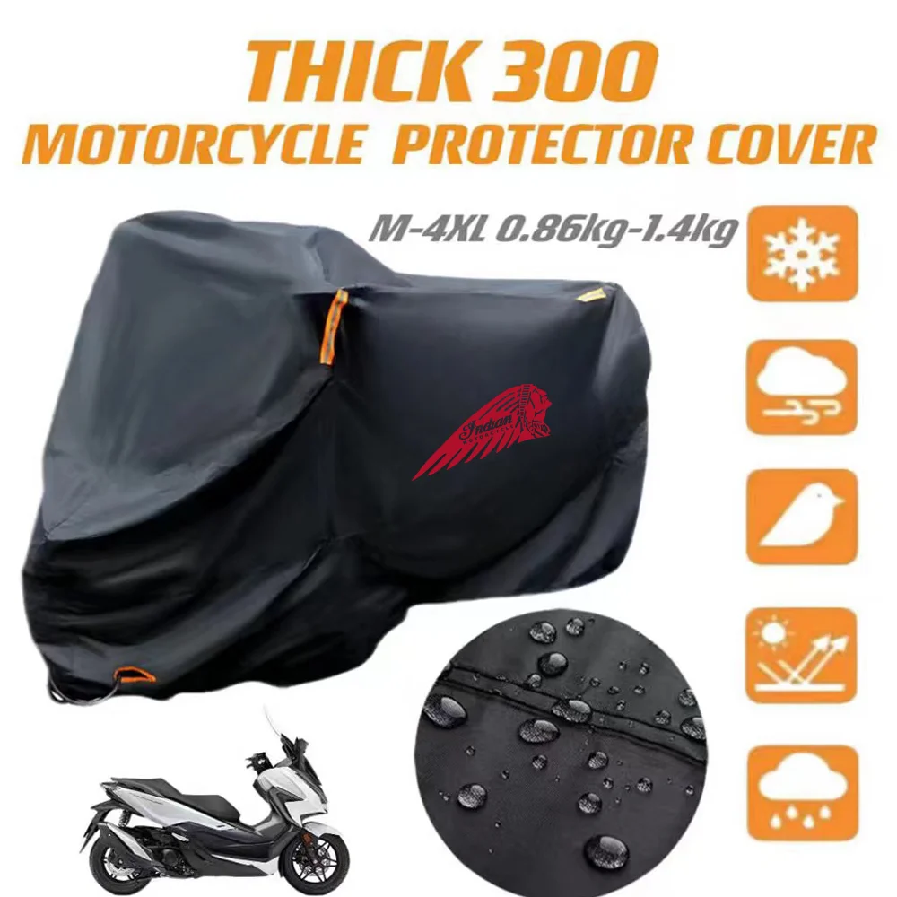 For Indian Rally Chief Vintage Scout Thick 300D Silver Coated Windproof Motorcycle Protector Cover