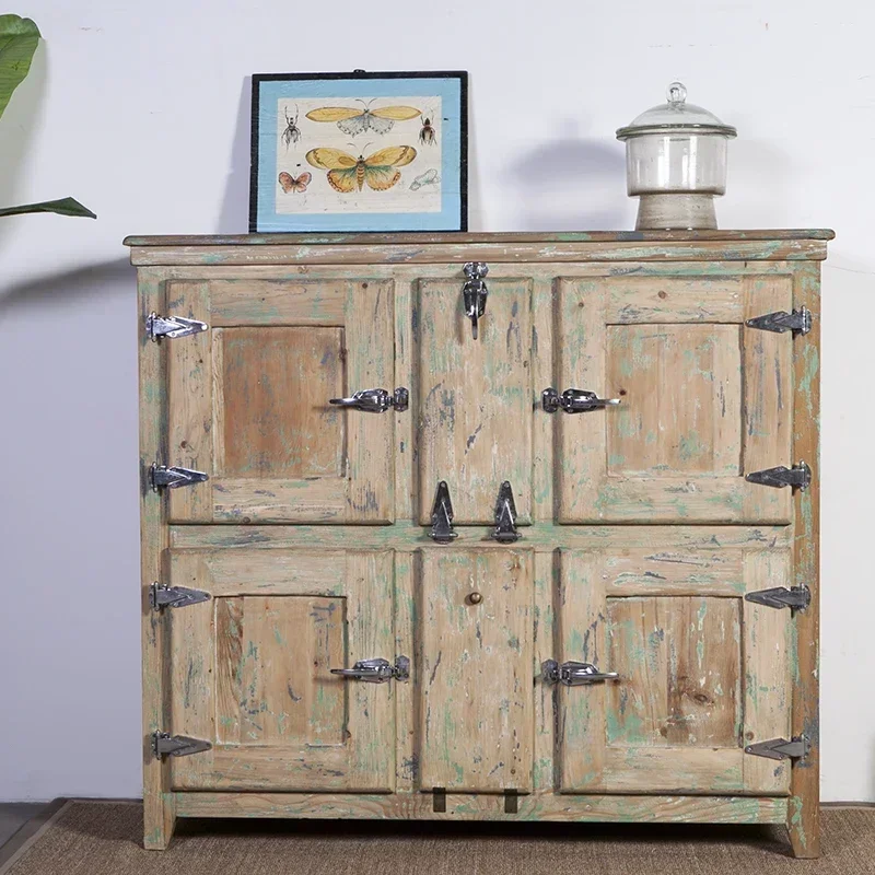 French Wood Shoe Cabinet Round Cabinet Wood Solid Wood Shoe Cabinet