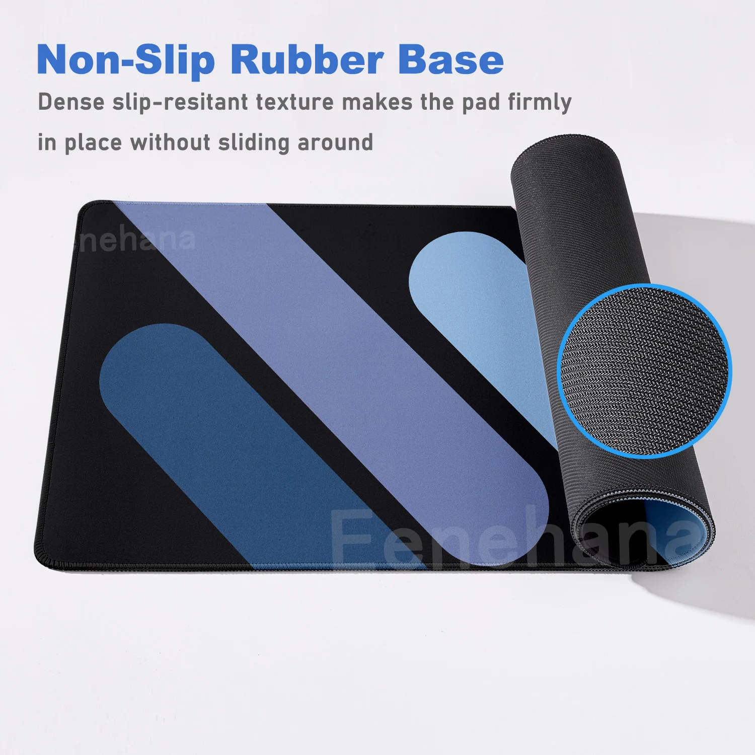 Large Sense of Science Computer Mouse Pad Gaming Accessories Black Minimalist Geometry Keyboard Pad Anti Slip Home Office Setup