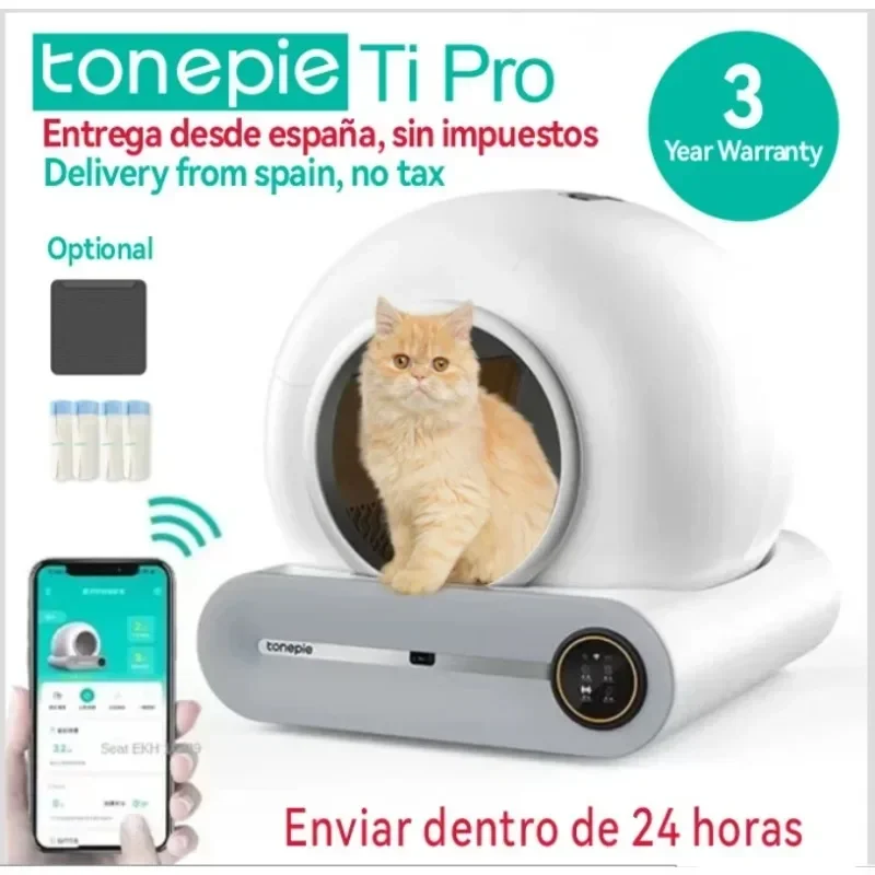 Home App Control Pet Toilet Tray Ion Deodorant Smart Products Automatic Smart Cat Litter Box 65L Small Animal Supplies