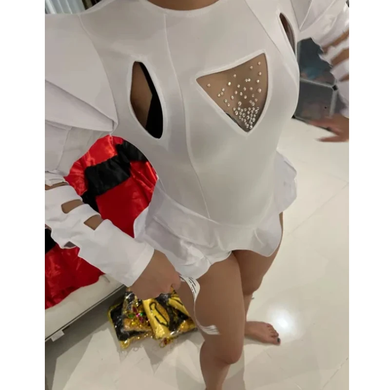 

Танцевальное боди DJ, ведущая танцевальная одежда для рейва, сценическая одежда для певицы, новые сценические костюмы, женский комбинезон со стразами для ночного клуба