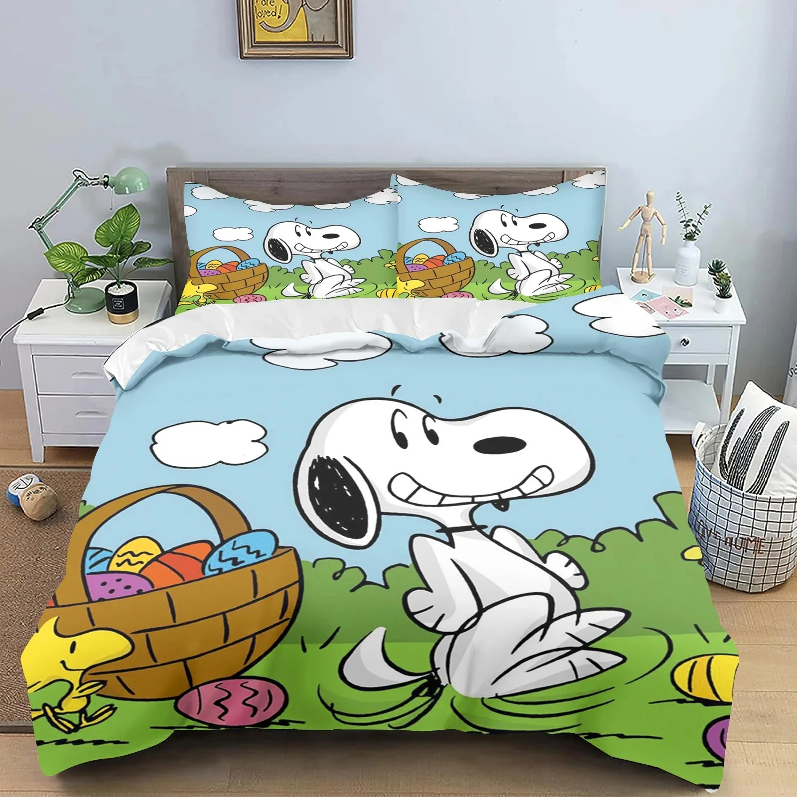 Bedding set, Snoopy duvet cover pillowcase, family room bedroom décor, boy and girl comforter sets, queen size bed 260x240cm