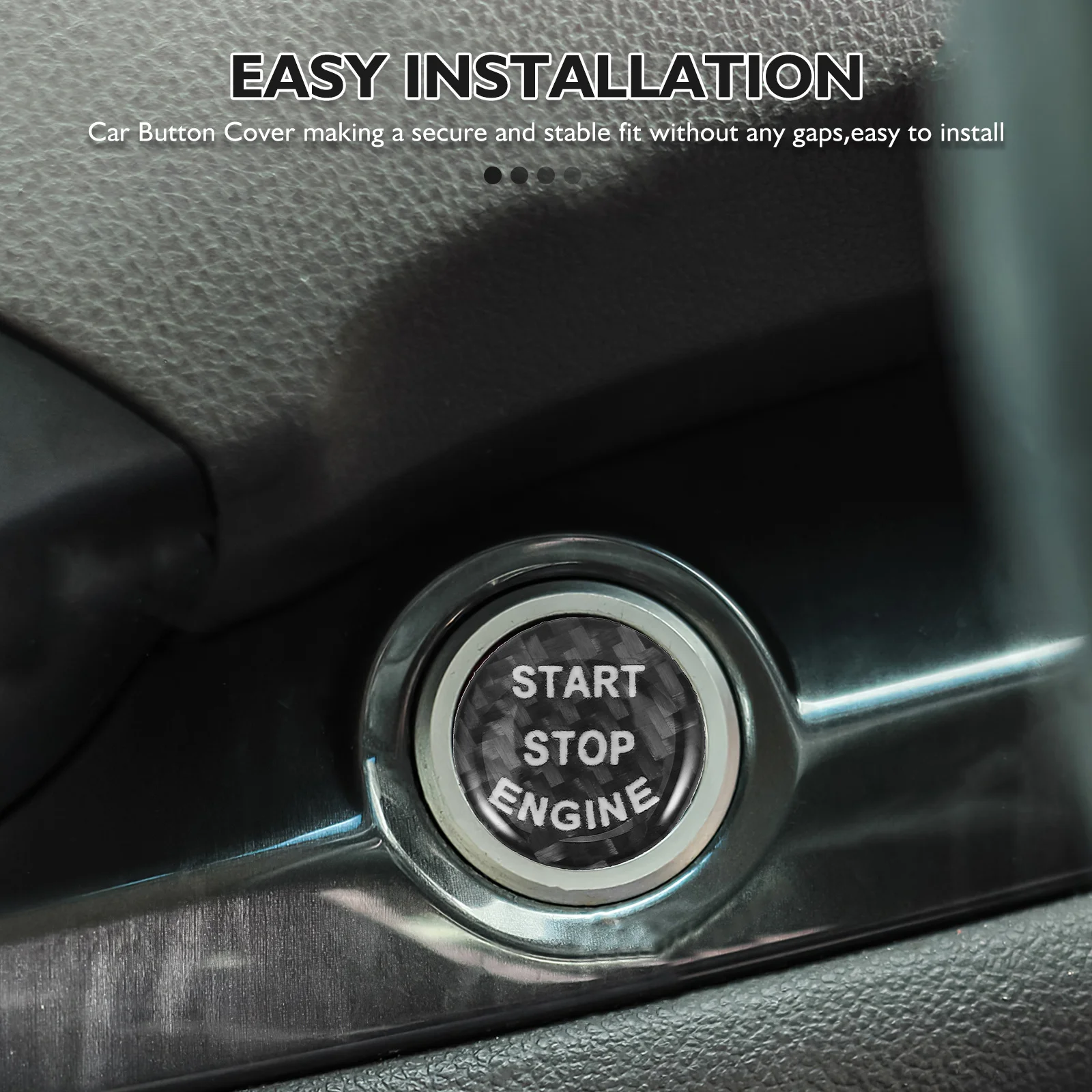 

Plastic Car Push Start Button Cover 21mm Engine Start Stop Button Sticker Automotive Ignition Switch Interior Accessories