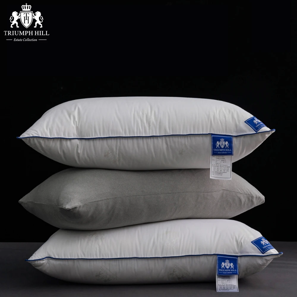 

NEW 100% White Goose Down Triple Layer Pillow Cotton Shell Custom Size Cushion Feather Core Use All Season