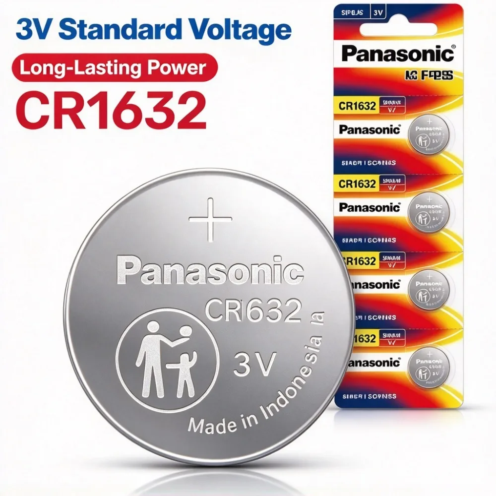 Panasonic CR1632 3V Long Shelf Life Lithium Button Cell Replacement Battery for Quartz Watch Alarm Clock Remote Toys 2-60PCS