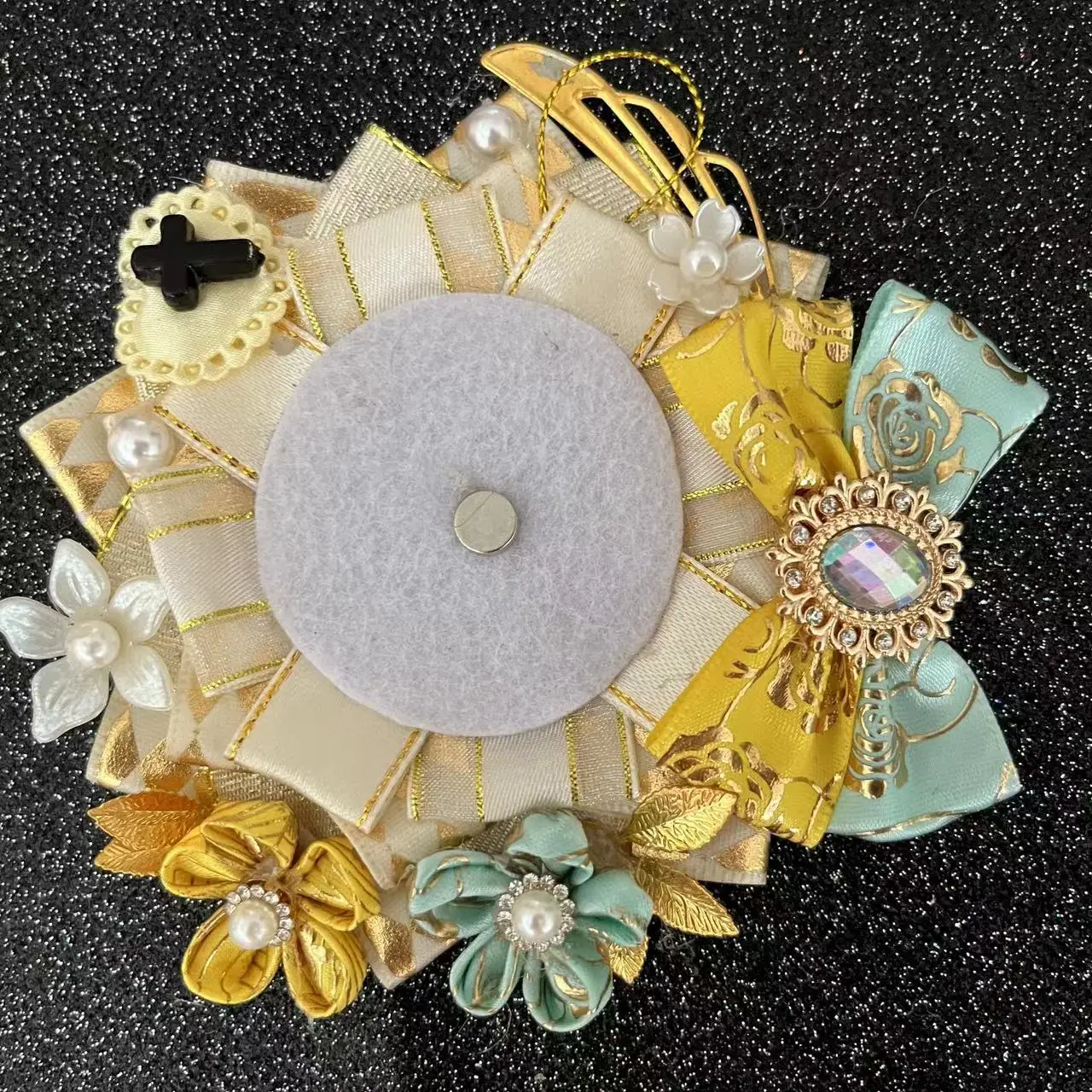 luxury badge holder,lolita Base Tray Accessories Ita bags,cute bow Badge Rosette ,Anime cosplay ribbon backpack