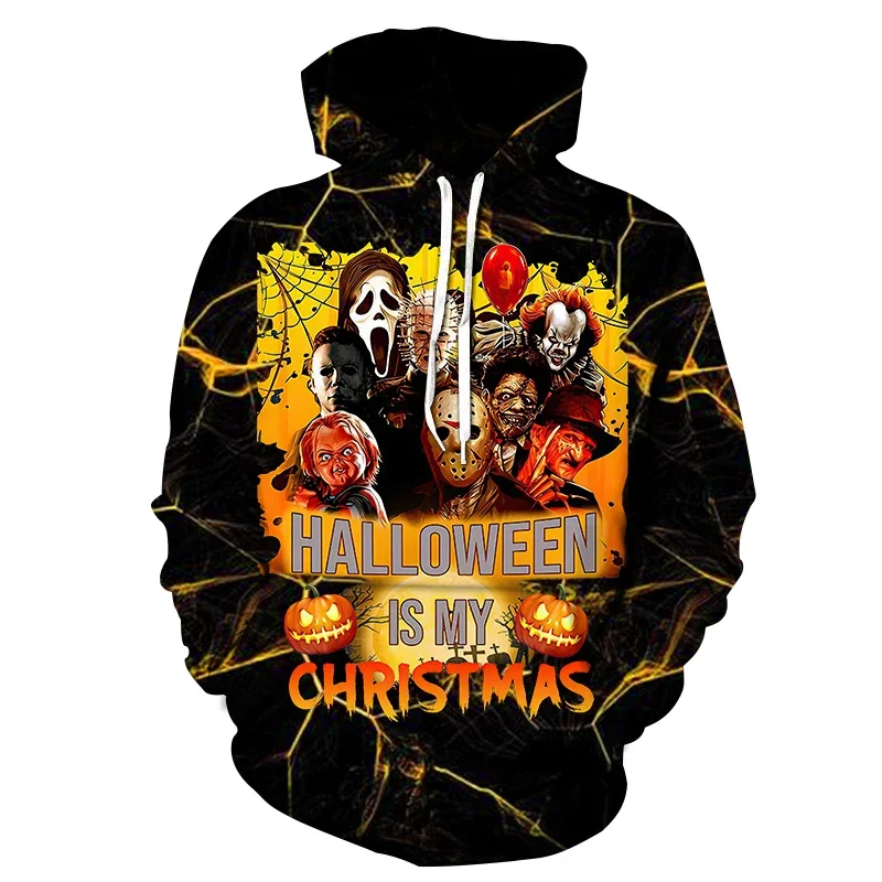 3D Print Hoodies For Men Halloween Kills Horror Movie Michael Myers Autumn New in Sweatshirts Fashion Oversized Tops Y2k Clothes