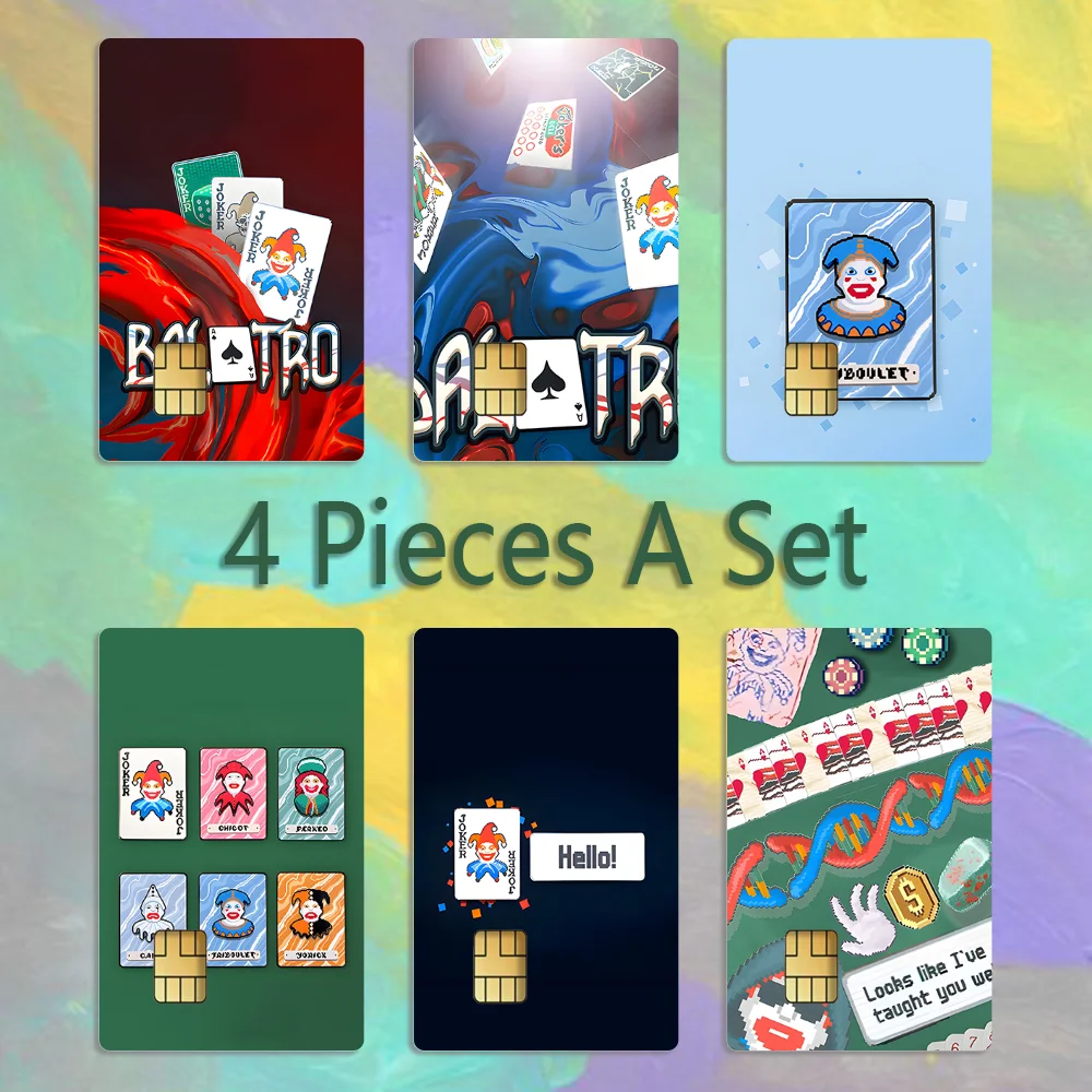 لعبة B-BalatroS بطاقة بطاقة ملصقات الائتمان فيزا الخصم البنك بطاقة شحن حافلة مترو ملصق مضاد للمياه صائق الديكور