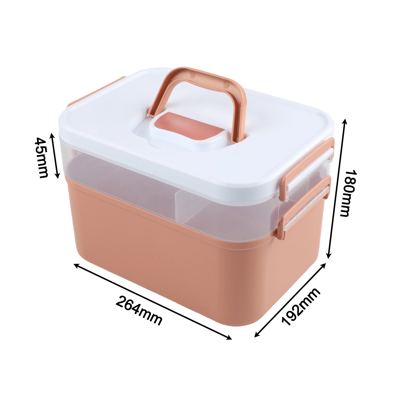 Multifunctional Nail Art Storage Box Large Capacity Portable Plastic Organizer Case For Manicure Tools And Polish Bottles Pink