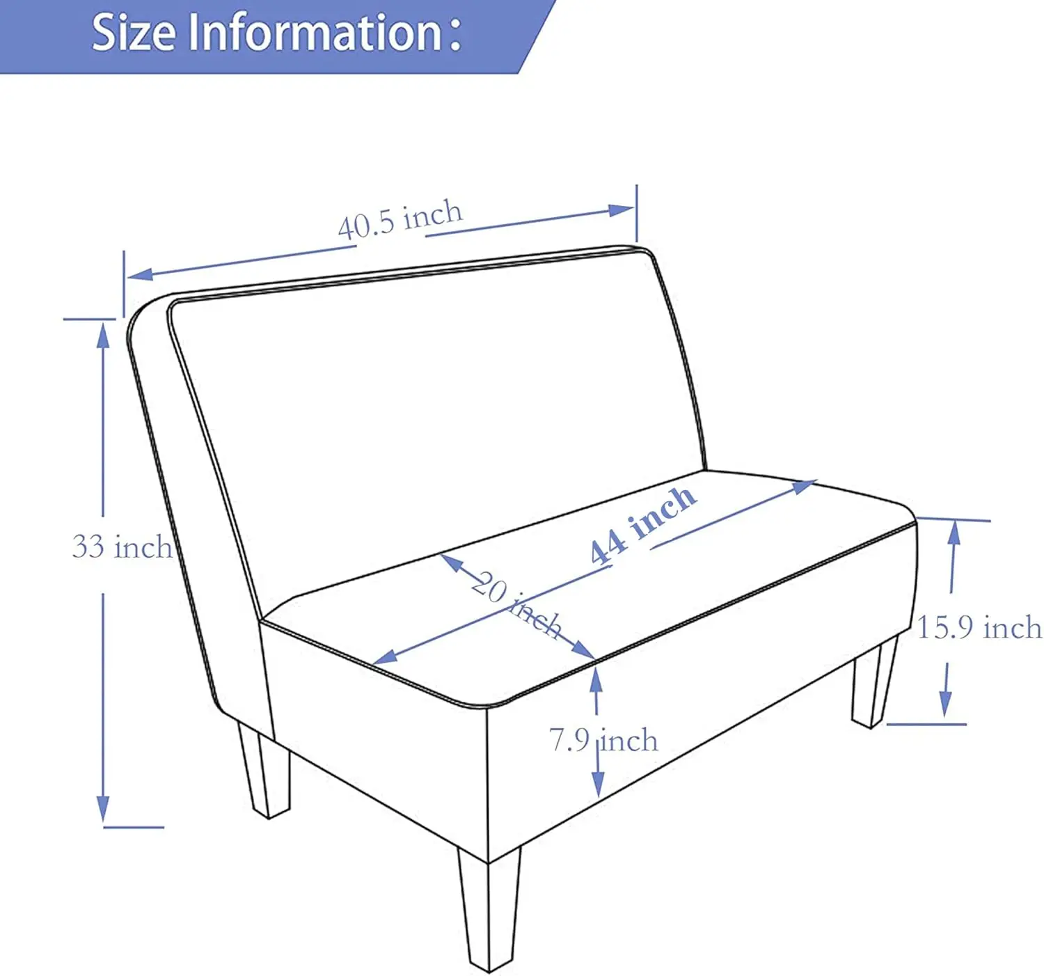 Furniture Small Loveseat Sofa, Upholstered Small Sofa Couch Mini Love seat Sofas for Bedroom Living Room (Light Gray)